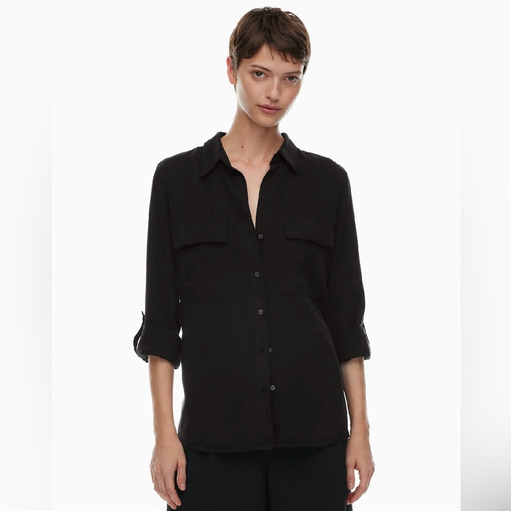 Aritzia Babaton Black Button Down Shirt